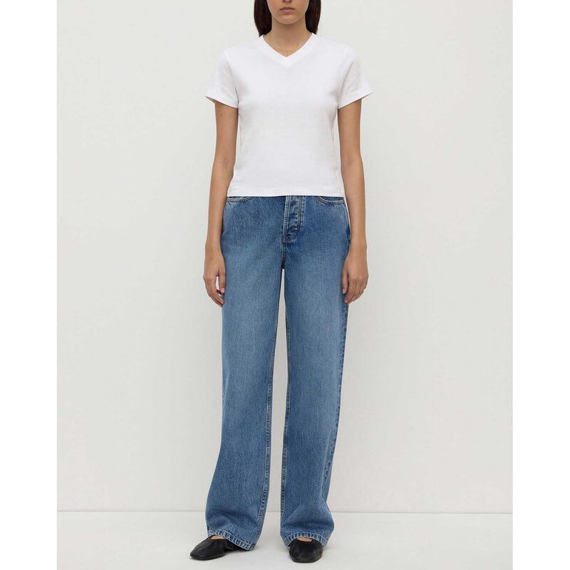 Assembly Label High Rise Straight Jean Classic Blue image number 3